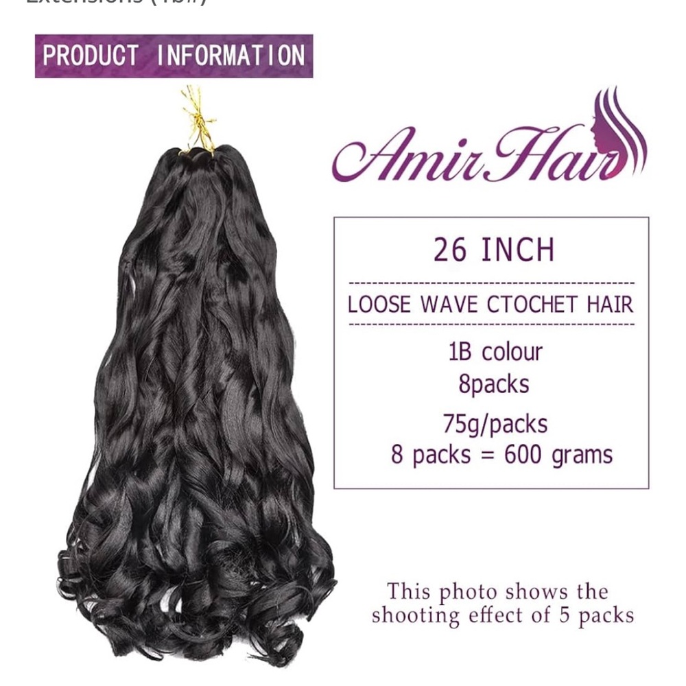 Black Hair Extensions: 26”